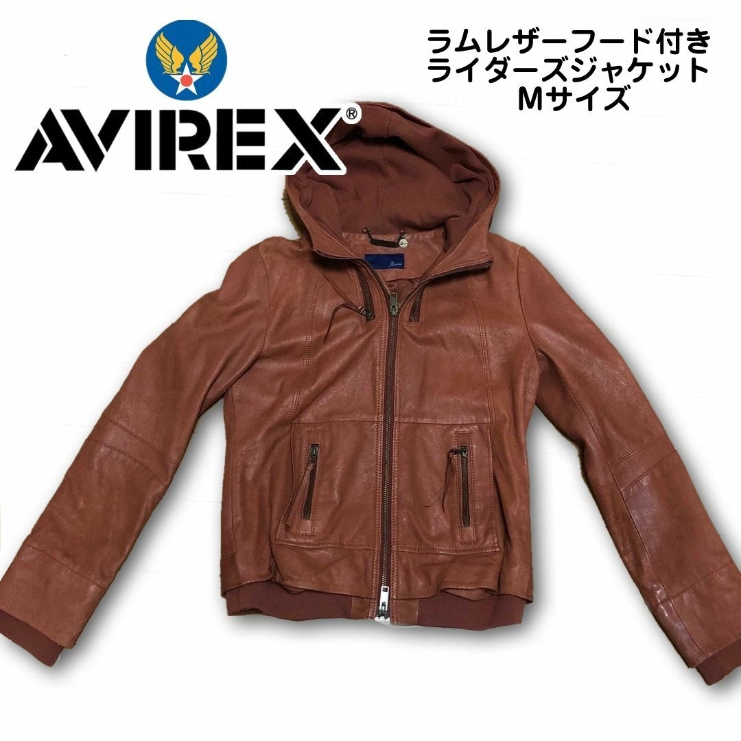 AVIREX - 【美品】AVIREX アビレックス ラムレザーフード付き