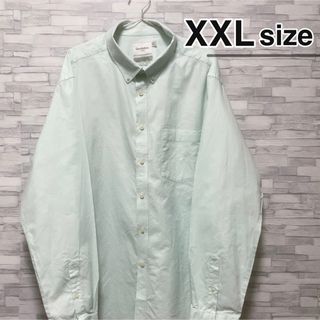 シャツ(shirts)のオックスフォードシャツ　長袖　XXL　ミントグリーン　ボタンダウン　USA古着(シャツ)