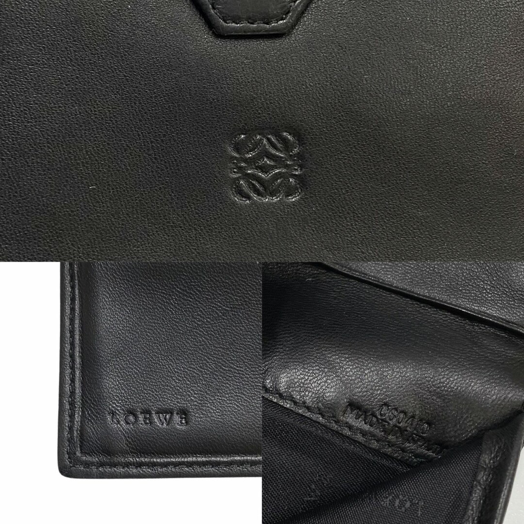 極美品】LOEWE 2折財布 ウォレット ロゴ ブラック-