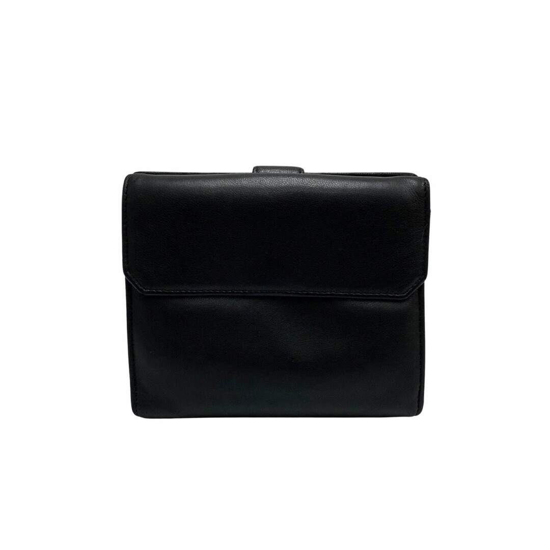 極 美品 箱 袋付 ロエベ アナグラム ロゴ レザー 二つ折り 財布 ブラック