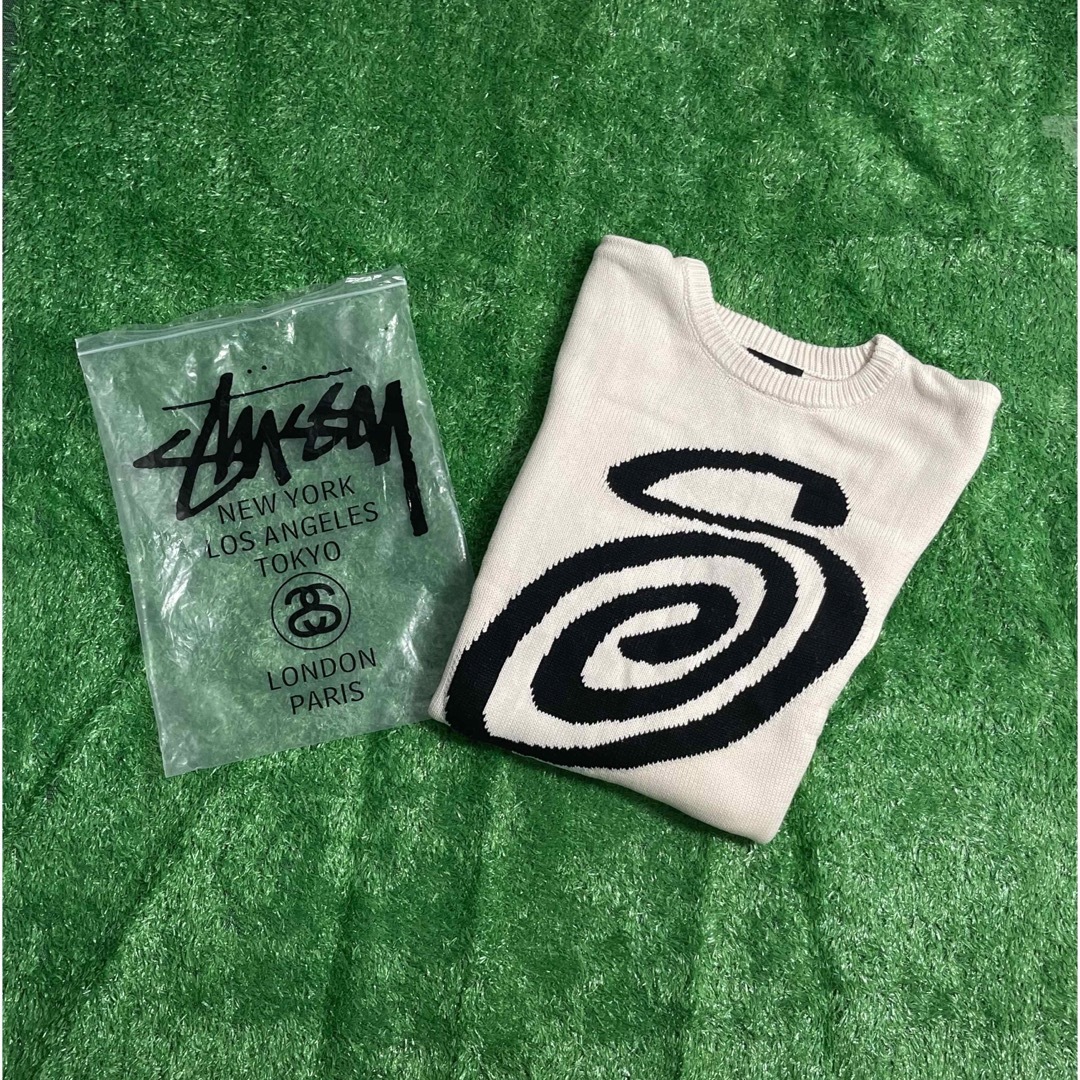 STUSSY - STUSSY CURLY S ニット セーター Lサイズ ナチュラルの通販 ...