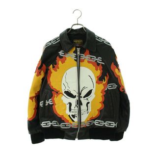 シュプリーム(Supreme)のシュプリーム ×バンソン VANSON  19SS   Leathers Ghost Rider Jacket ゴーストジップアップレザージャケット メンズ S(レザージャケット)