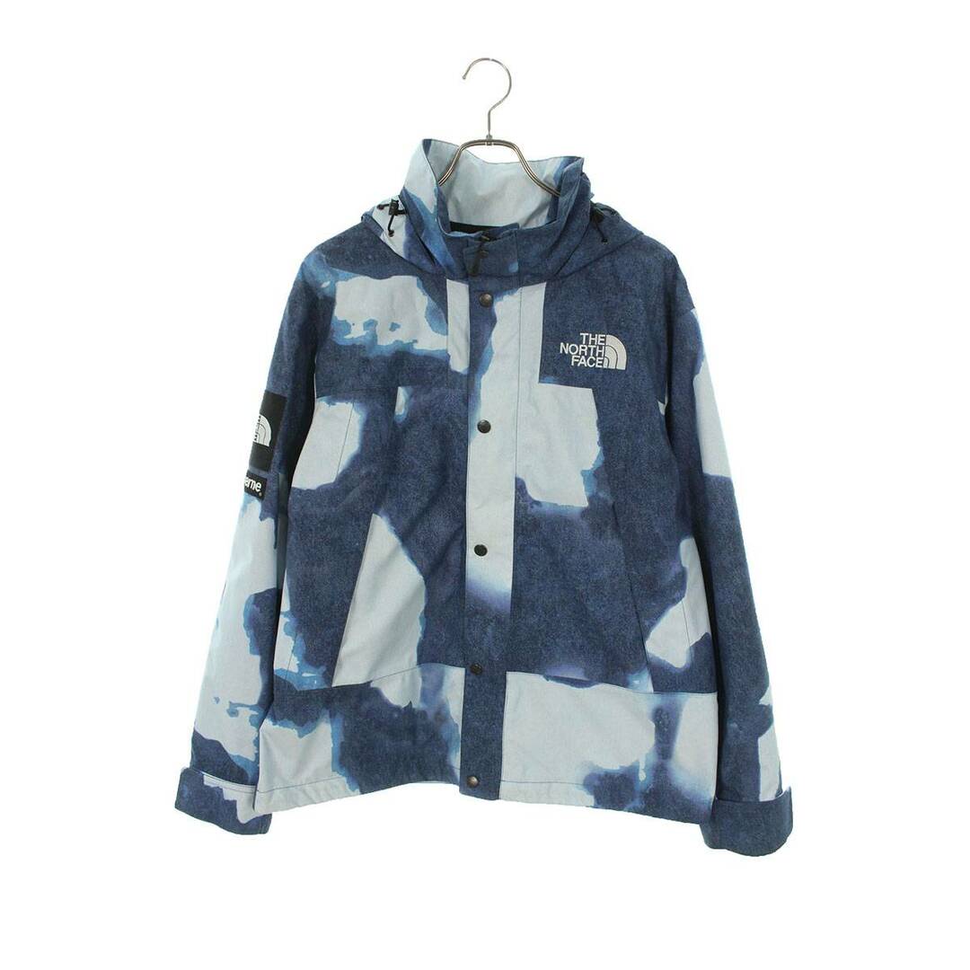 シュプリーム ×ノースフェイス THE NORTH FACE  21AW  Bleached Denim Print Mountain Jacket タイダイマウンテンジャケットブルゾン メンズ M