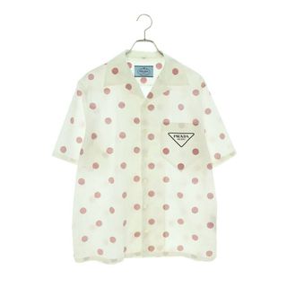 PRADA プラダ シャツ サイズ:40(15 3/4) ツインストライプ ストレッチ コットン ナイロン プルオーバー 半袖 シャツ ホワイト ワインレッド ダークベージュイタリア製 トップス カジュアルシャツ 【メンズ】