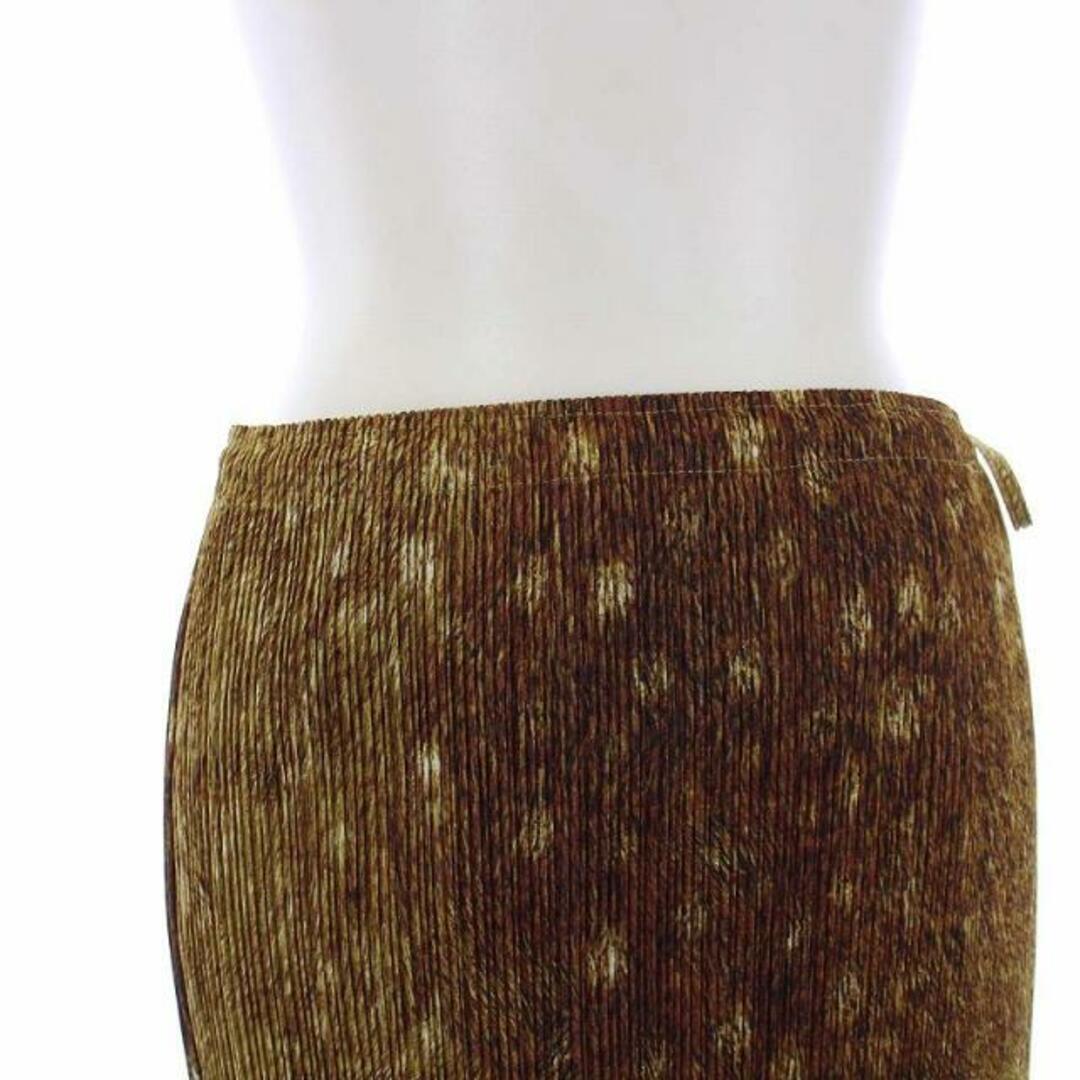 プリーツプリーズ レオパード プリーツ フェイクラップスカート ロング イージー レディースのスカート(ロングスカート)の商品写真
