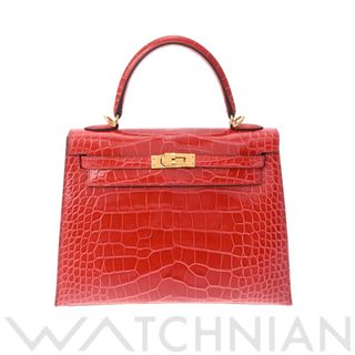 エルメス(Hermes)の未使用 エルメス HERMES レディース 2WAYバッグ ルージュクー /ゴールド金具 アリゲーターリセ(その他)