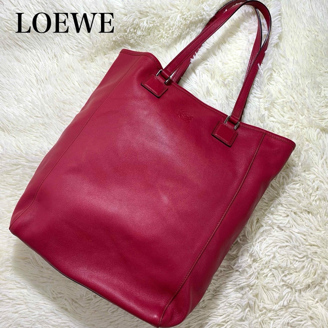 極美品✨LOEWE トートバッグ リピートアナグラム ショッパー ネイビー