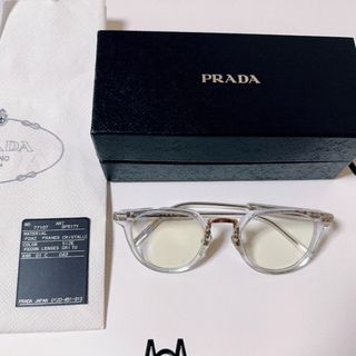 プラダ(PRADA)のPRADA  プラダ　SPR17Y  ロゴサングラス　クリアフレーム(サングラス/メガネ)