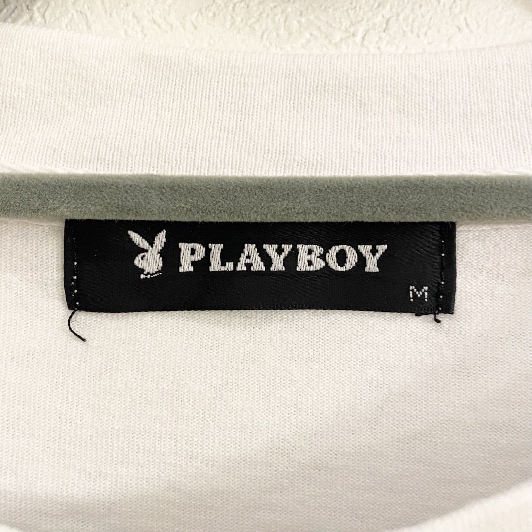 PLAYBOY(プレイボーイ)のPLAYBOY プレイボーイ Tシャツ 半袖 トップス 白 レディースのトップス(Tシャツ(半袖/袖なし))の商品写真