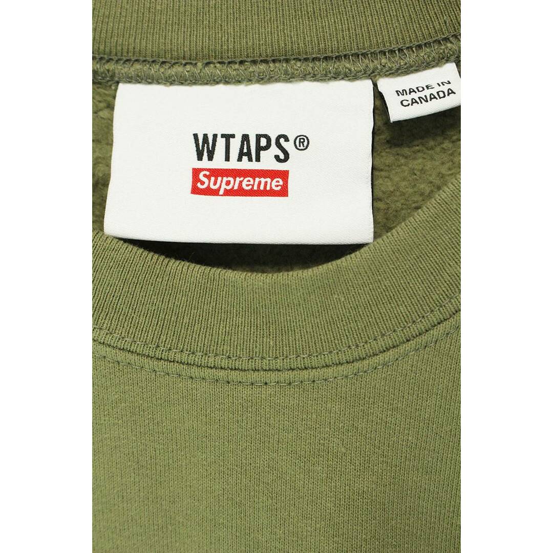 シュプリーム ×ダブルタップス WTAPS  21AW クルーネック ロゴプリントスウェット メンズ M