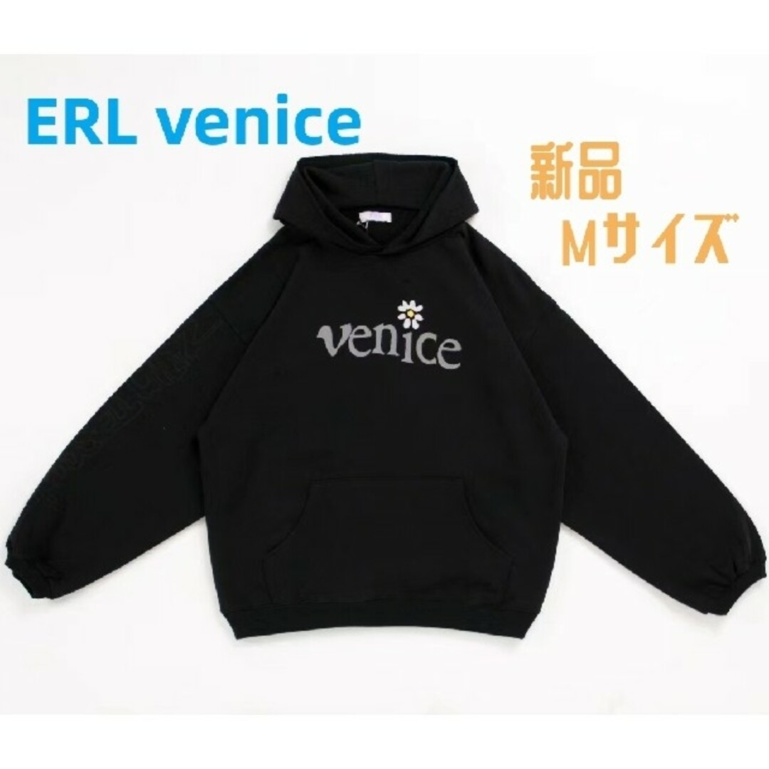 新品 ERL venice hoodie ロゴ パーカー M