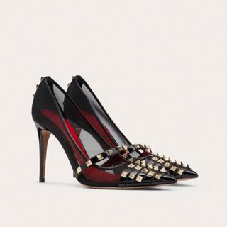 ヴァレンティノ(VALENTINO)のVALENTINO ロックスタッズ エナメル パンプス 100MM(ハイヒール/パンプス)