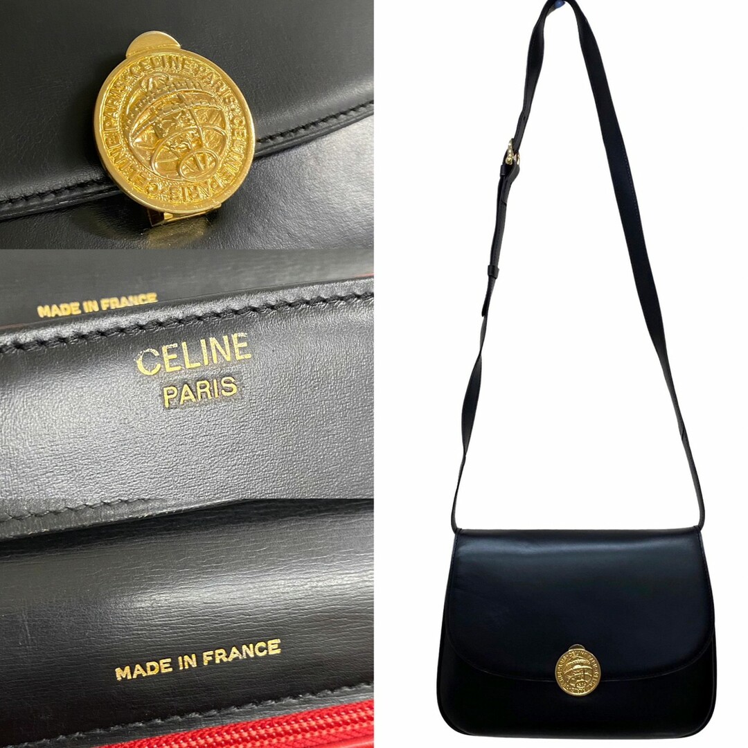 celine - 極 美品 希少品 CELINE セリーヌ ロゴ 金具 カーフレザー 本 