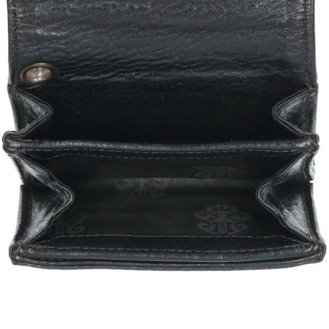 クロムハーツ  TINY WALLET/タイニーウォレット CHプラスボタンレザーウォレット財布 メンズ