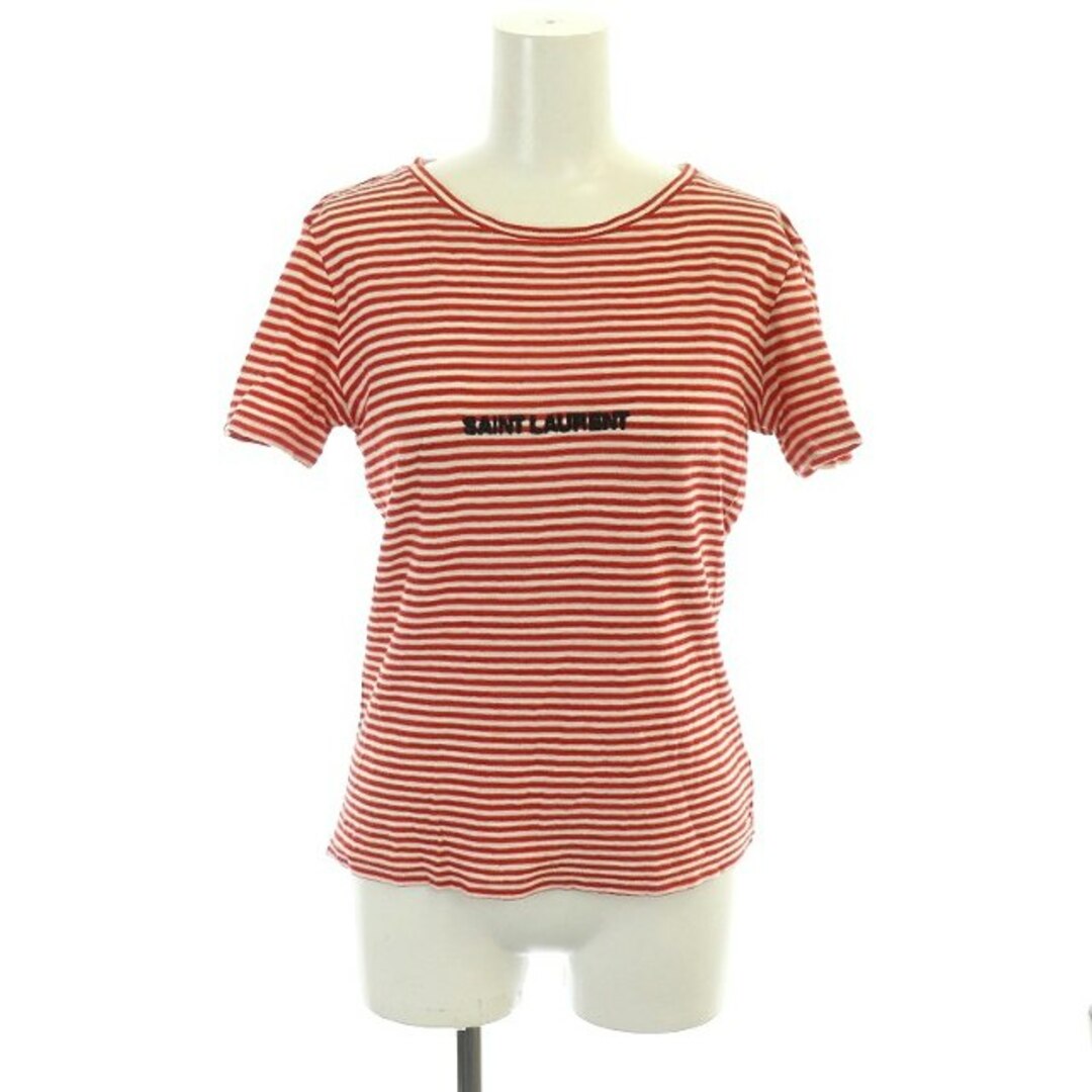 サンローラン パリ ロゴ刺繍 ボーダー Tシャツ ニット XS 505578