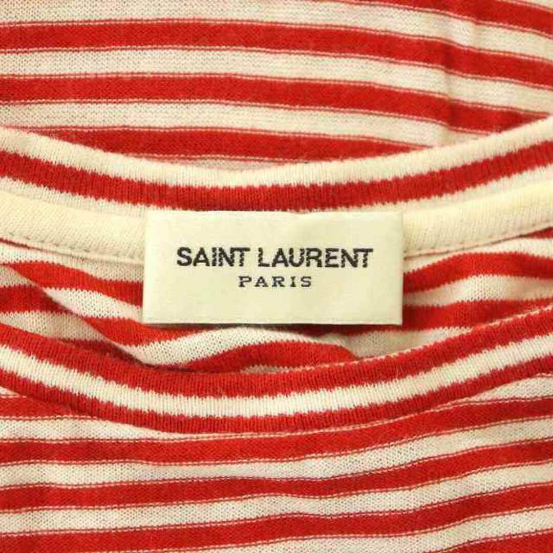 サンローラン パリ ロゴ刺繍 ボーダー Tシャツ ニット XS 505578の通販