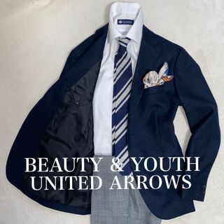 ビューティアンドユースユナイテッドアローズ(BEAUTY&YOUTH UNITED ARROWS)のBEAUTY & YOUTH カシミヤ混　使用感のない美品　S  ヘリンボーン(テーラードジャケット)