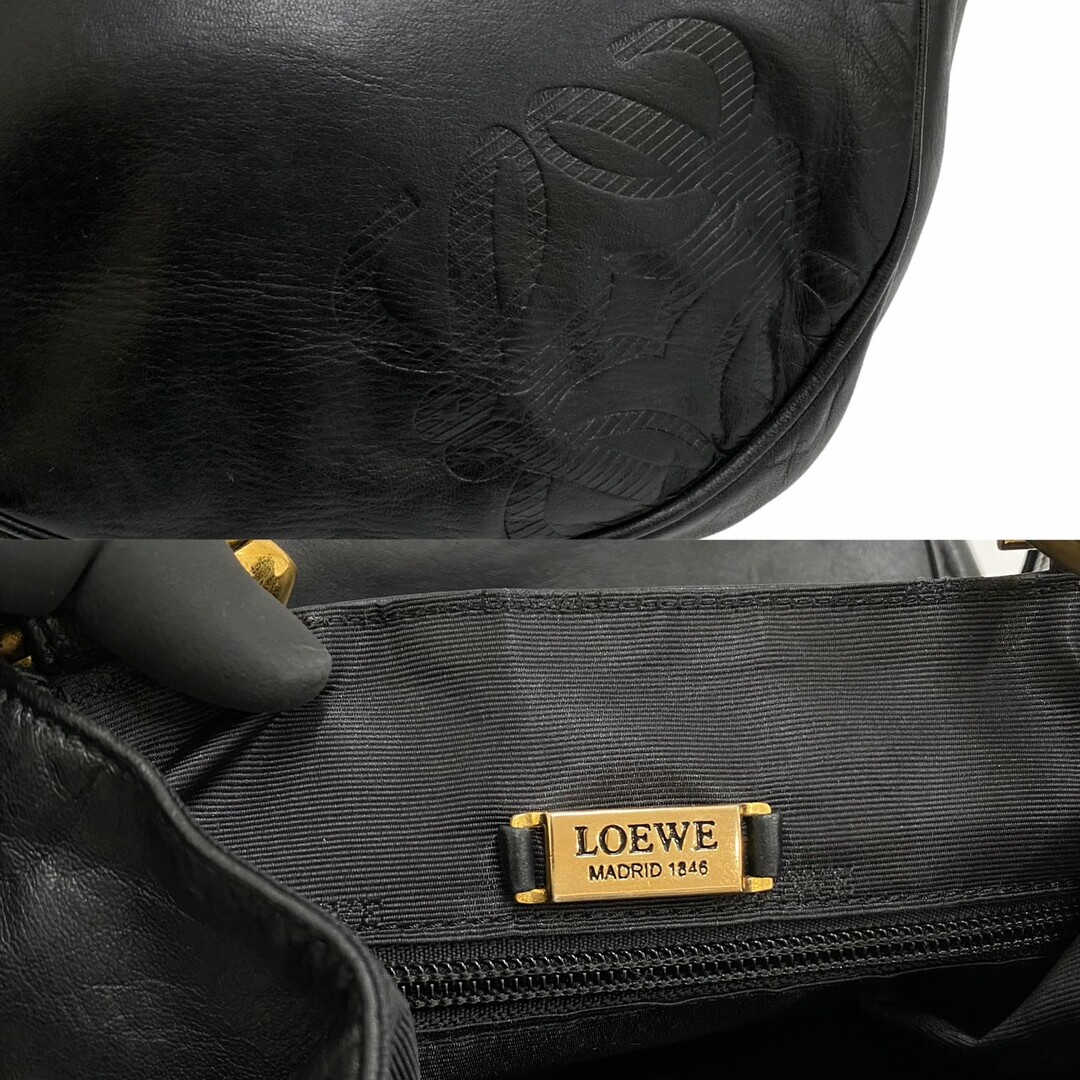 【良品✨】LOEWE ロエベ　アナグラム　ショルダーバッグ　ナッパレザー　革　黒