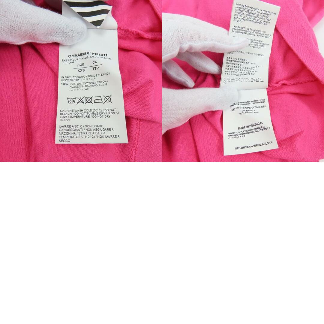 極美品 OFF-WHITE オフホワイト 服 トップス XXS ロゴプリント 半袖Ｔシャツ コットン ピンク メンズ 9