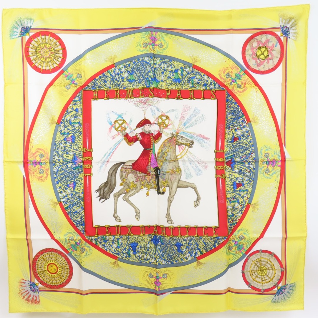 新品同様美品 HERMES エルメス カレ90 FEUX D'ARTIFICE ナポレオン