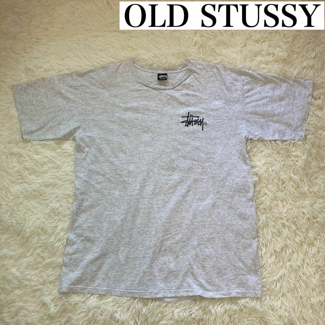 80-90's 黒タグ STUSSY Tシャツ  グレー　Lサイズ