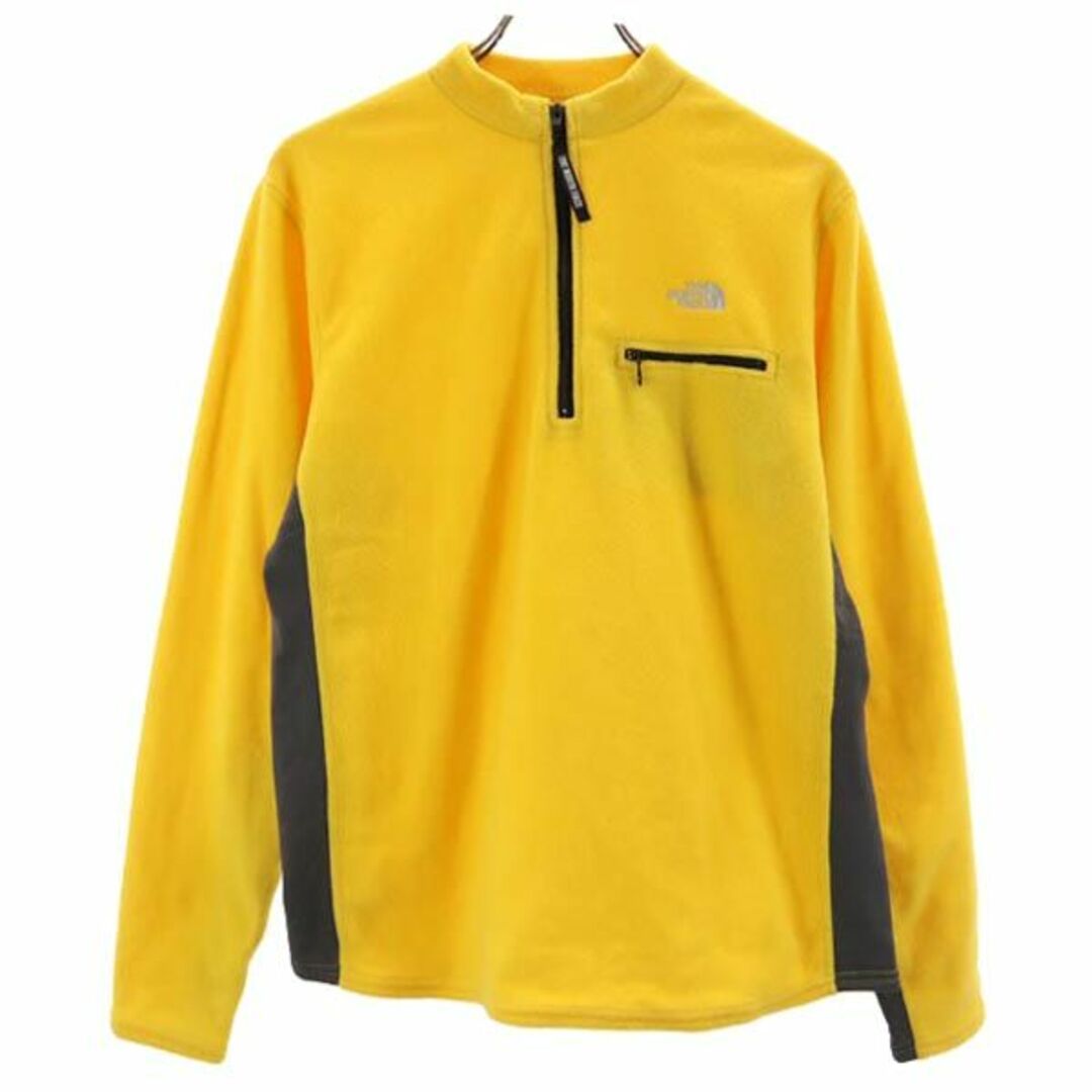 ノースフェイス USA製 RN61661 ハーフジップ フリースジャケット M イエロー THE NORTH FACE アウトドア ロゴ プルオーバー メンズ   【231013】