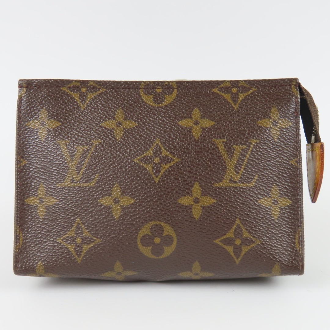 330円3万円極美品 LOUIS VUITTON ルイヴィトン ポッシュ トワレット 15 小物入れ メイク ヴィンテージ モノグラム ポーチ PVC/ヌメ革 ブラウン レディース