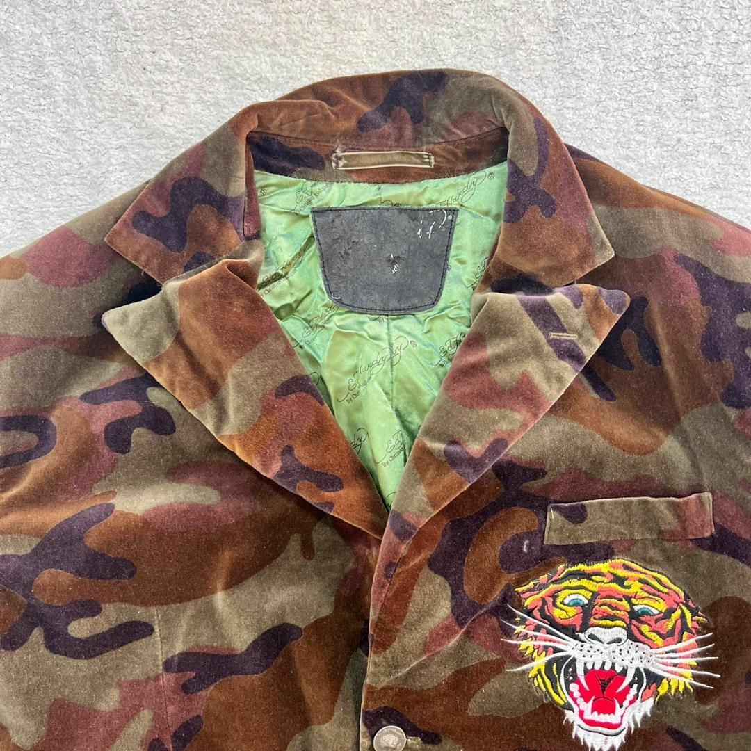 Ed Hardy - 超豪華 Ed Hardy 虎 バック刺繍 袖刺繍 テーラード