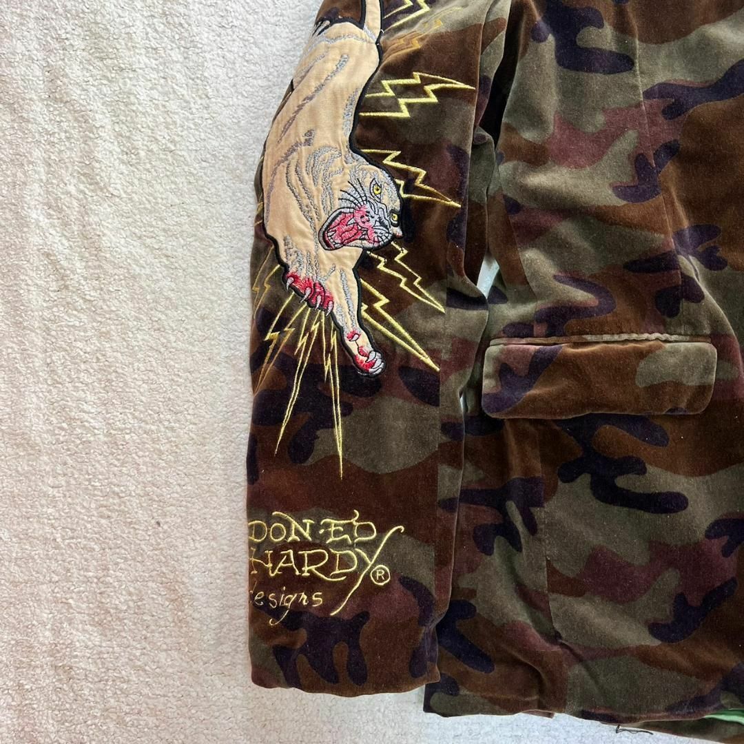 Ed Hardy - 超豪華 Ed Hardy 虎 バック刺繍 袖刺繍 テーラード