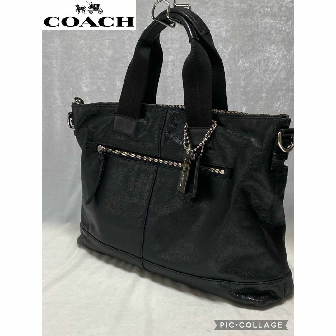 coach シボ革　オールレザービジネスバッグ　A4収納可　70490 | フリマアプリ ラクマ