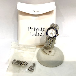 プライベートレーベル(PRIVATE LABEL)のプライベートレーベル（Private Label）クオーツ 時計 レディース 3針 コンビ ポーチ付き 電池式 【中古】KB-7563(腕時計(アナログ))