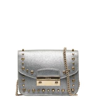 FURLA ジュリア ミニ チェーンショルダーバッグ レザー シルバー