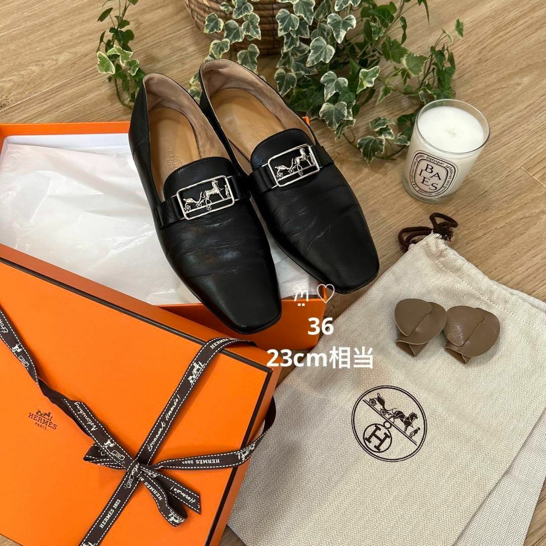 HERMES エルメス タイム 36 23cm ローファー スリッポン 馬車金具 | フリマアプリ ラクマ