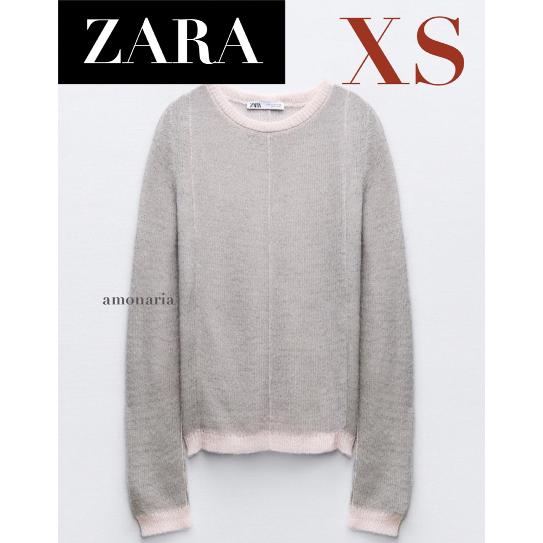 【新品/未着用】ZARA コントラストトップステッチニットセーター　ニット