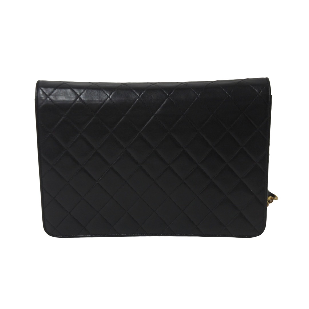 CHANEL シャネル ショルダーバッグ マトラッセ ハーフフラッププッシュロック 25cm ココマーク 5番台 ゴールド金具 美品  55634