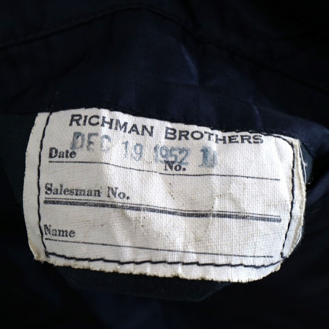 50年代 RICHMAN BROTHERS テーラードジャケット フォーマル ネイビー (メンズ XL相当)   N9286 5