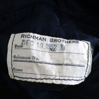 50年代 RICHMAN BROTHERS テーラードジャケット フォーマル ネイビー (メンズ XL相当)   N9286