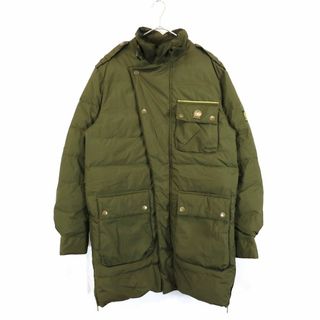 ベルスタッフ(BELSTAFF)のイタリア製 Belstaff ベルスタッフ シルバーレーベル ナイロンダウン ジャケット チンストラップ カーキ (メンズ M) 中古 古着 N9304(ダウンジャケット)