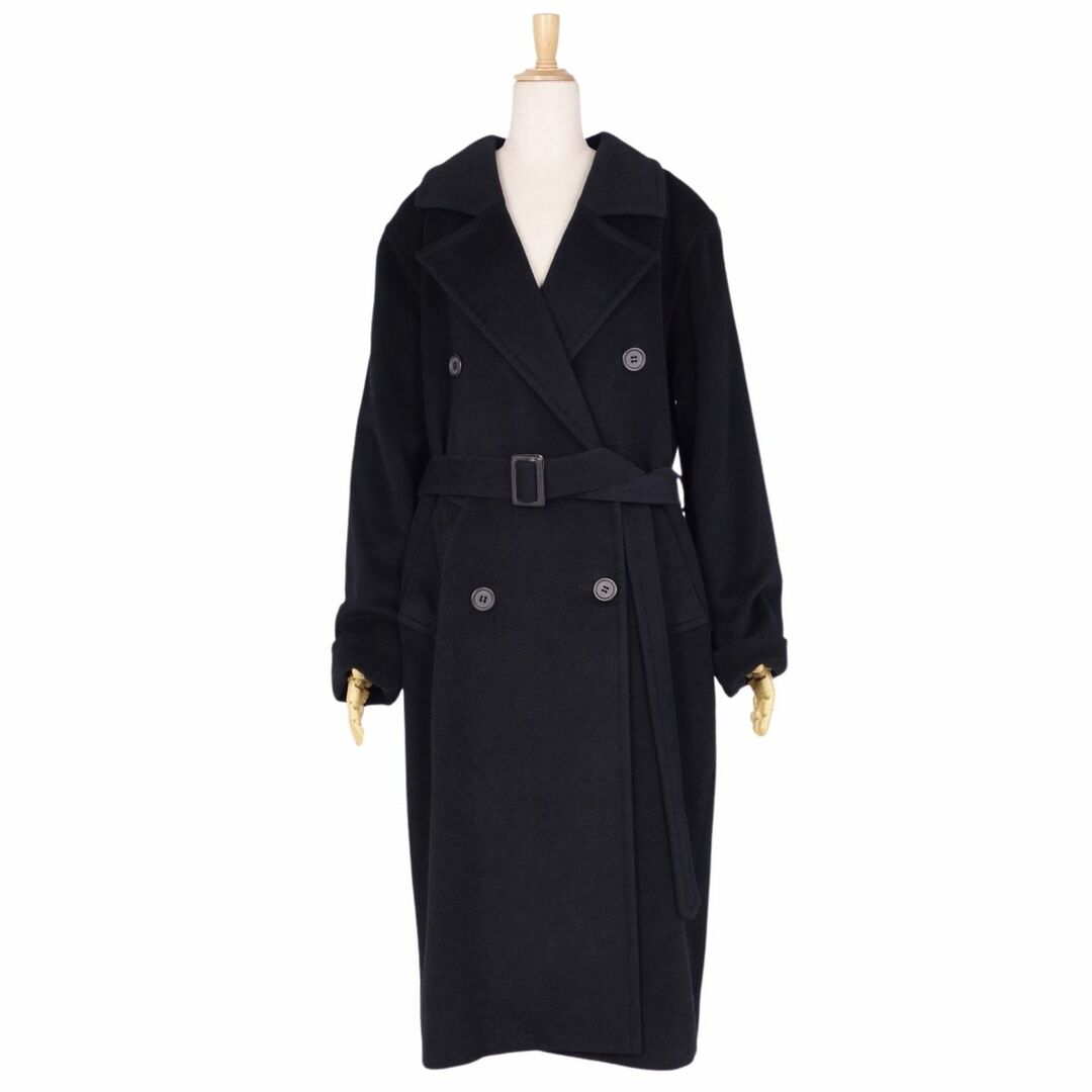 美品 Vintage クリスチャンディオール Christian Dior コート トレンチコート 無地 ウール アウター レディース 7(S相当)  ブラック