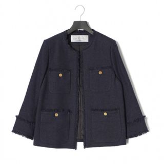 NOLLEY'S ノーリーズ ツイードジャケット新品ネイビーの通販|ラクマ