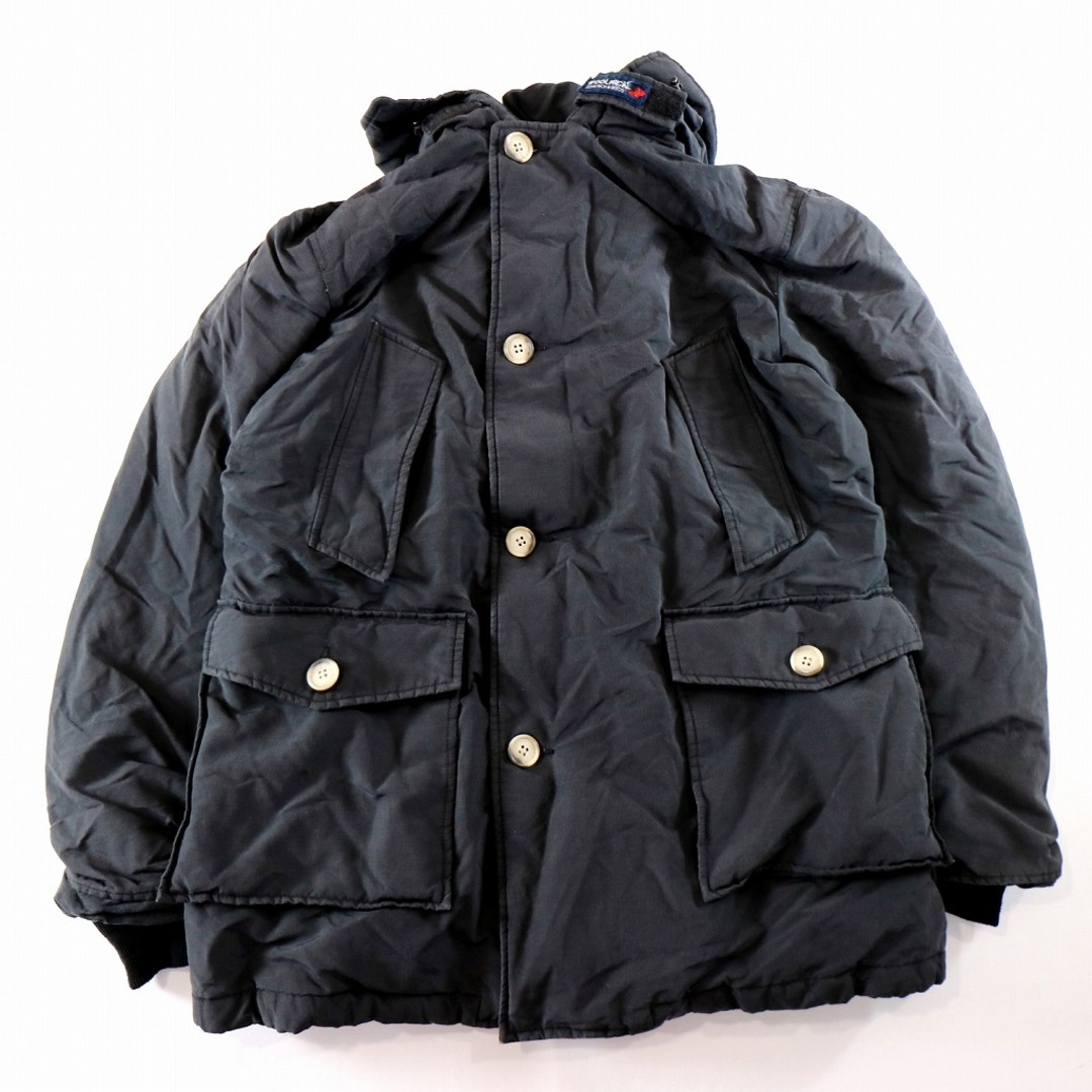 WOOLRICH(ウールリッチ)のカナダ製 WOOLRICH ウールリッチ ダウンジャケット 防寒 アークティックパーカ ブラック (メンズ M) 中古 古着 N9737 メンズのジャケット/アウター(スタジャン)の商品写真