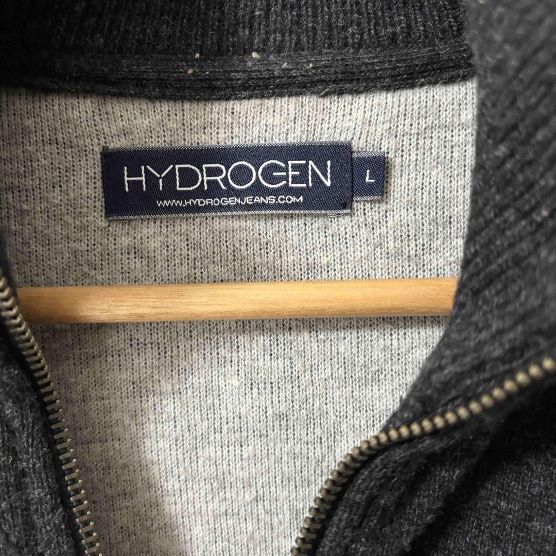 HYDROGEN ハイドロゲン　メンズ　ニットジャケット　薄黒色　Lサイズ 7