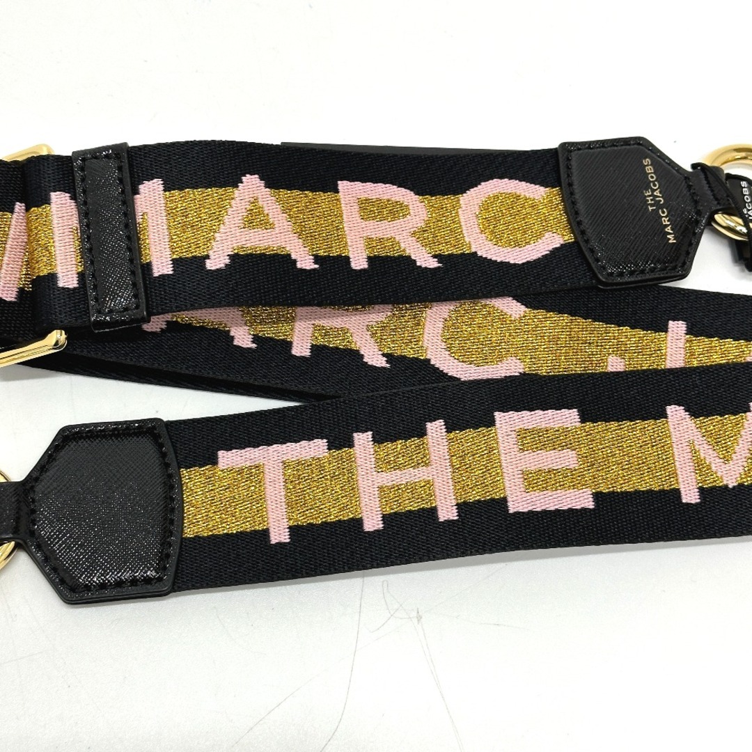 ■新品■未使用■ MARC JACOBS マークジェイコブス ロゴ ウェビング バッグ用 ショルダーストラップ ブラック系×ピンク系 AP8579