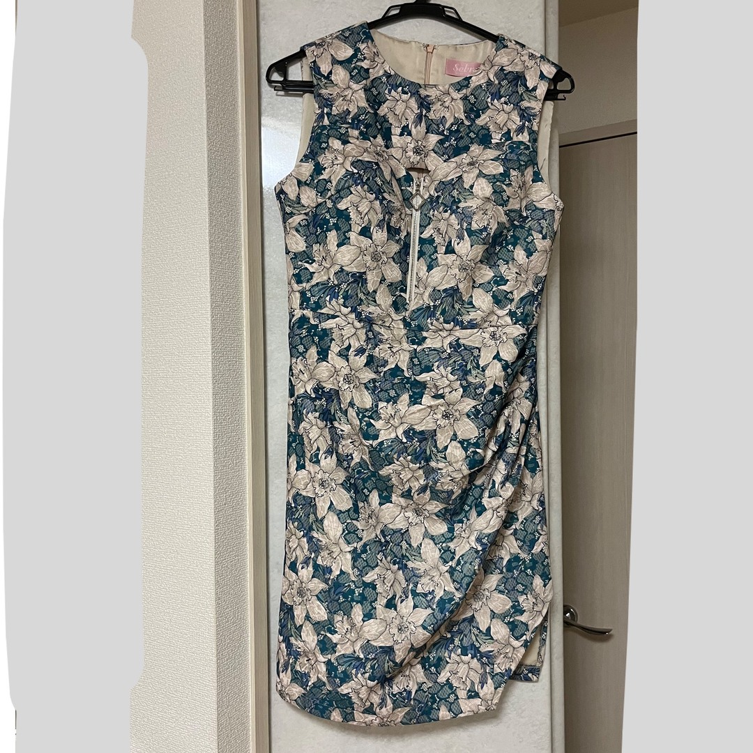SOBRE(ソブレ)のSOBRE ソブレ ドレス プリントレースジップワンピース レディースのフォーマル/ドレス(ミニドレス)の商品写真