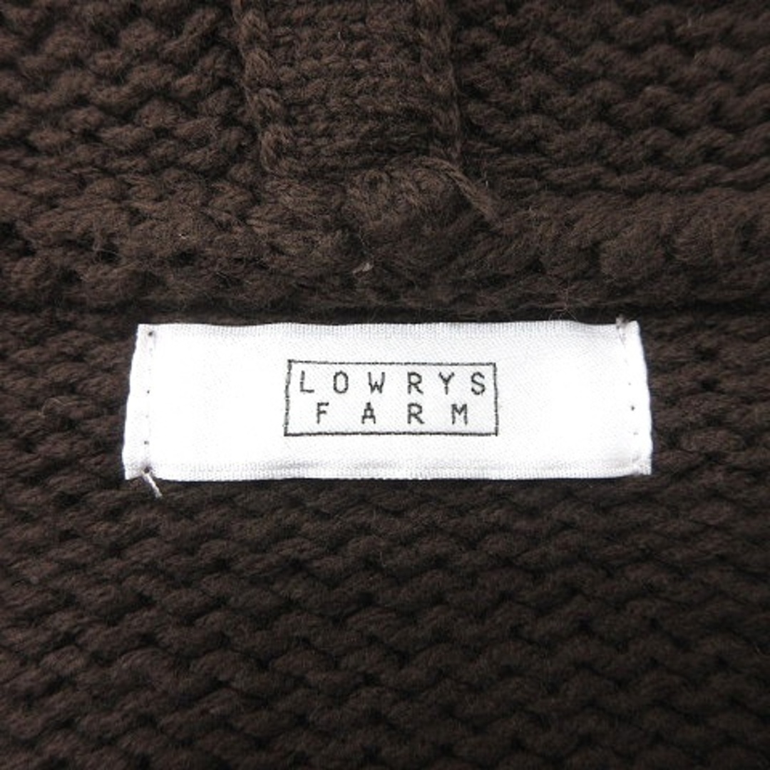 LOWRYS FARM(ローリーズファーム)のローリーズファーム ニット セーター 長袖 フード ロールアップ F 茶 ■MO レディースのトップス(ニット/セーター)の商品写真