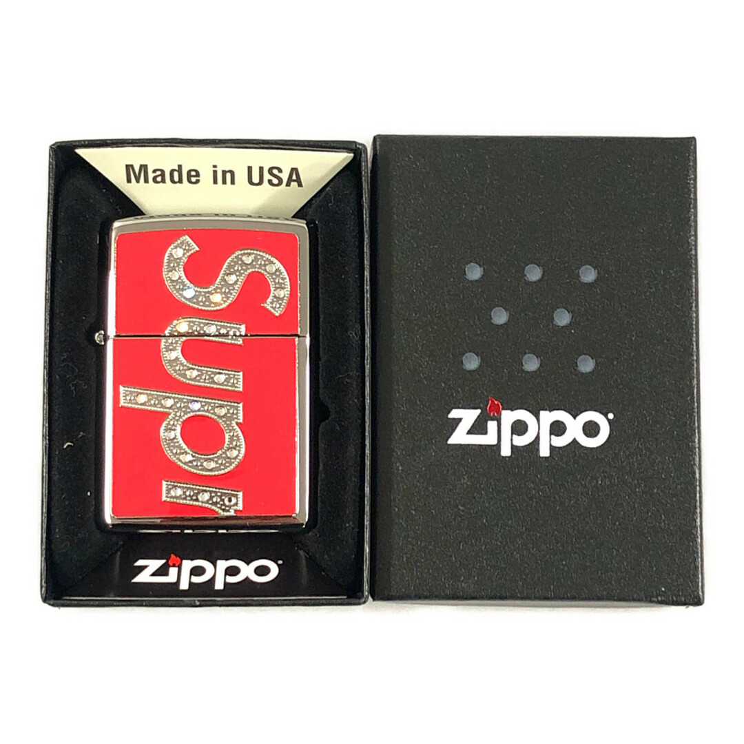 SUPREME シュプリーム Swarovski Zippo スワロフスキー ジッポ ライター レッド シルバー フリー 正規品 / 32184 |  フリマアプリ ラクマ