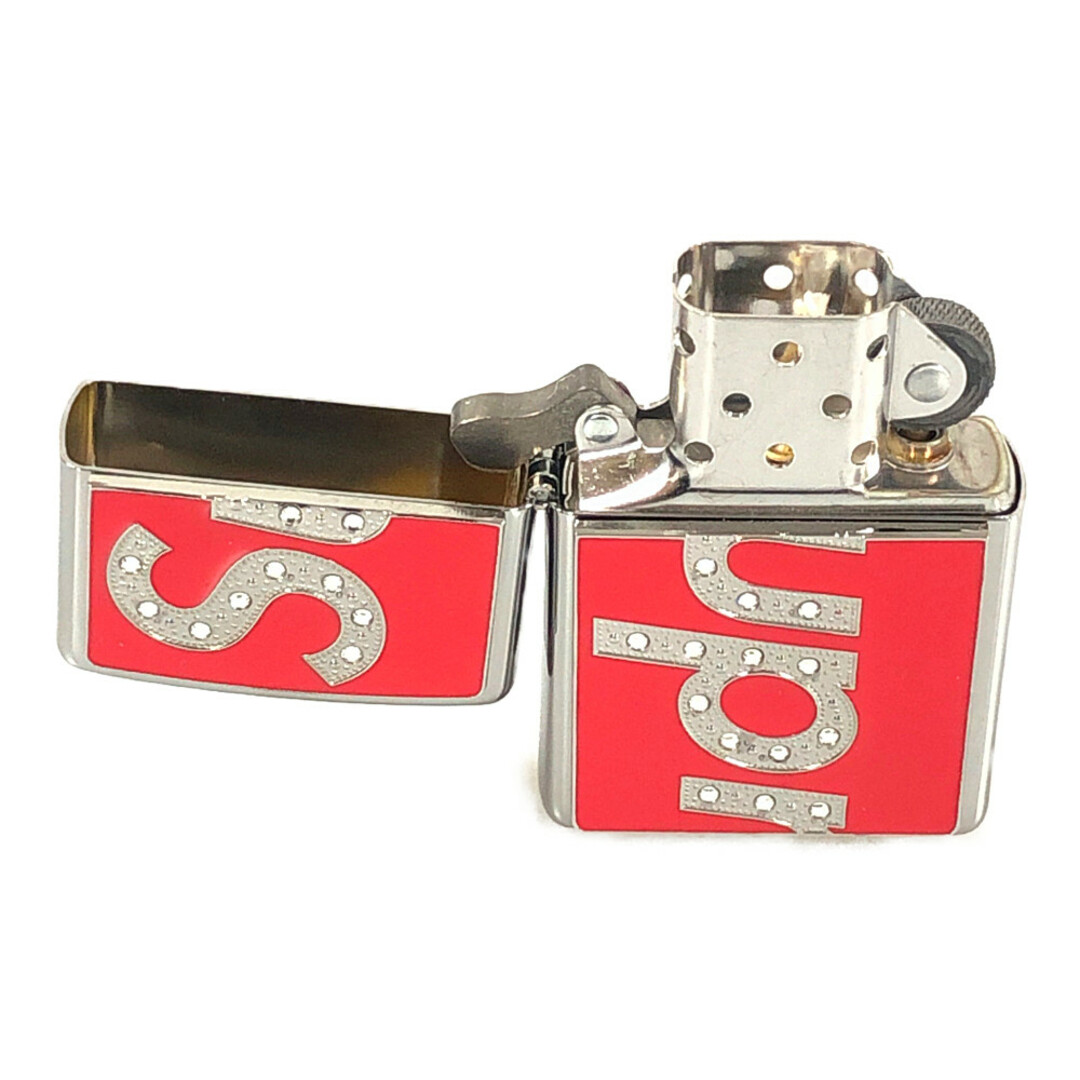 SUPREME シュプリーム Swarovski Zippo スワロフスキー ジッポ ライター レッド シルバー フリー 正規品 / 32184