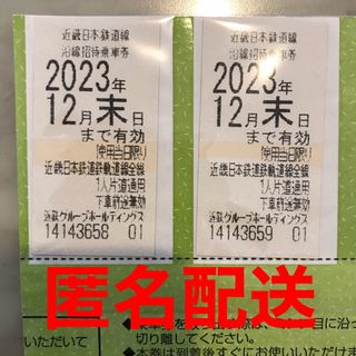 近鉄株主優待乗車券 ２枚セット ★匿名配送(鉄道乗車券)