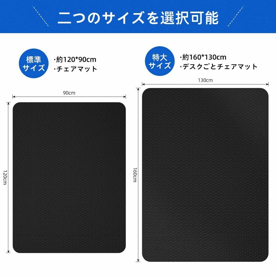 SALLOUS ポリ塩化ビニル デスクごとチェアマット ゲーミングチェアマット