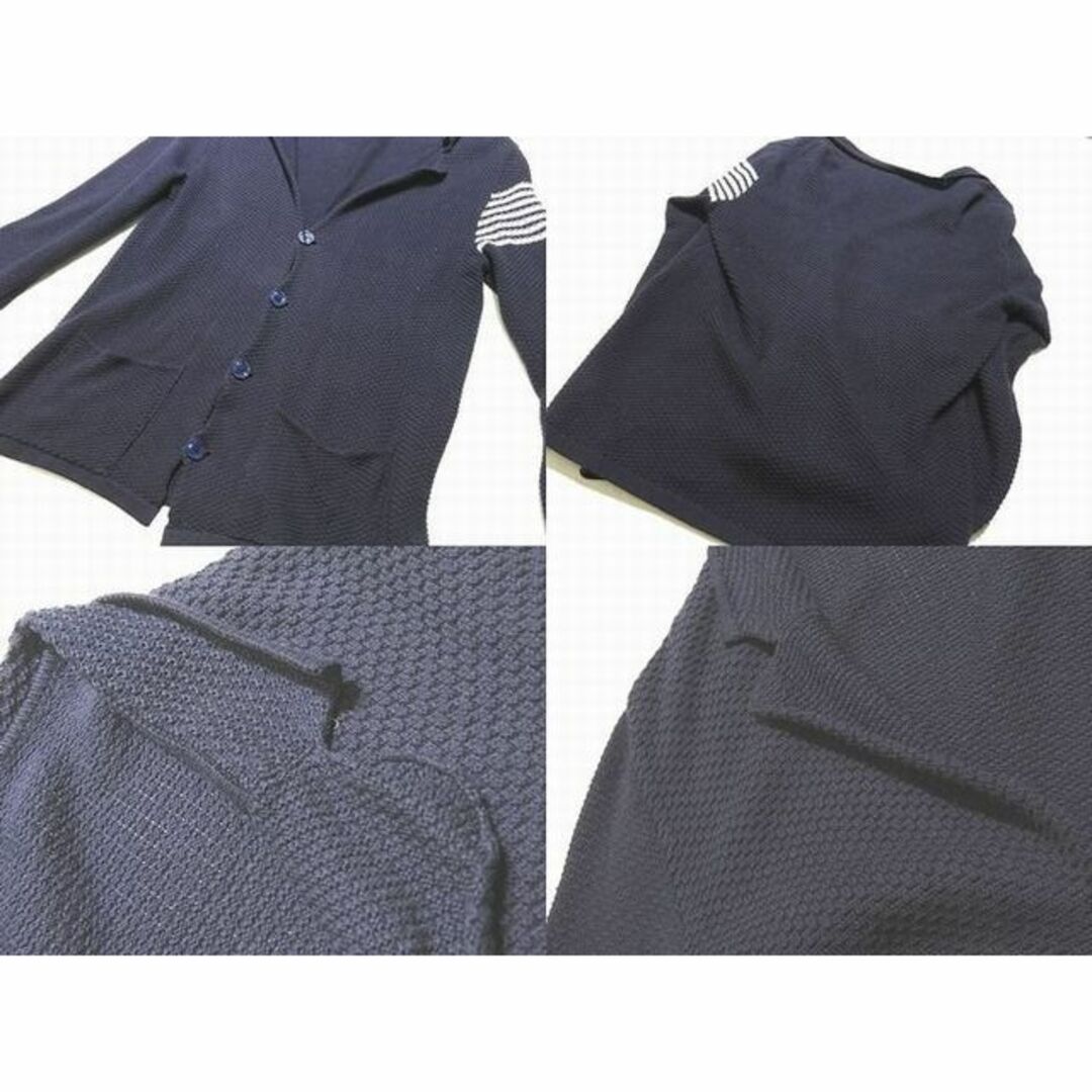 K12 エンポリオアルマーニ EA7 メンズ ニット ジャケット ◇ XL ネイビー系 ワッフルニット ▼ EMPORIO ARMANI アウター カーディガン 5I